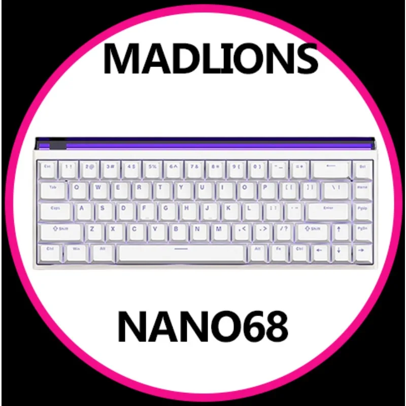 

Механическая клавиатура Madlions NANO68 Pro, клавиатура с магнитной осью, 8k, частота возврата, низкая задержка, аксессуары для игровой клавиатуры для киберспорта