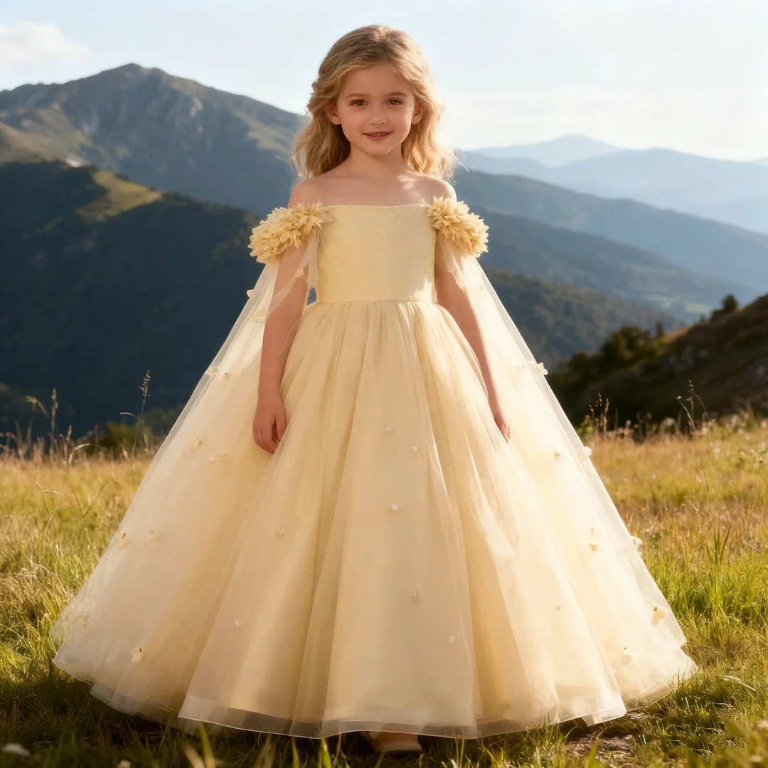 

Детское платье принцессы для девочек, платье для свадебной вечеринки с цветочным принтом, модный наряд для девочек на день рождения, новое вечернее платье, банкетное платье