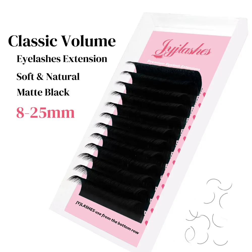 

0.05 C/D Classic Eyelashes 8-25mm Matte Black Individual Eyelashes Extension Handmade Lashes Fans Russian Volume Eyeashes Tray