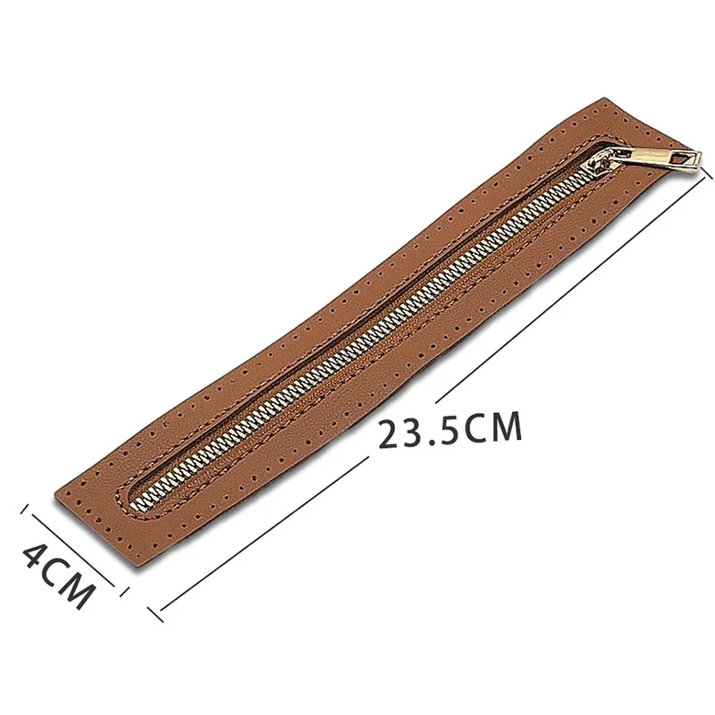 1Pcs/2Pcs PU Leather Zipper Replaceable for Crochet Bag Handbag Purse DIY Handmade Sewing Accessories Black White Brown Khaki