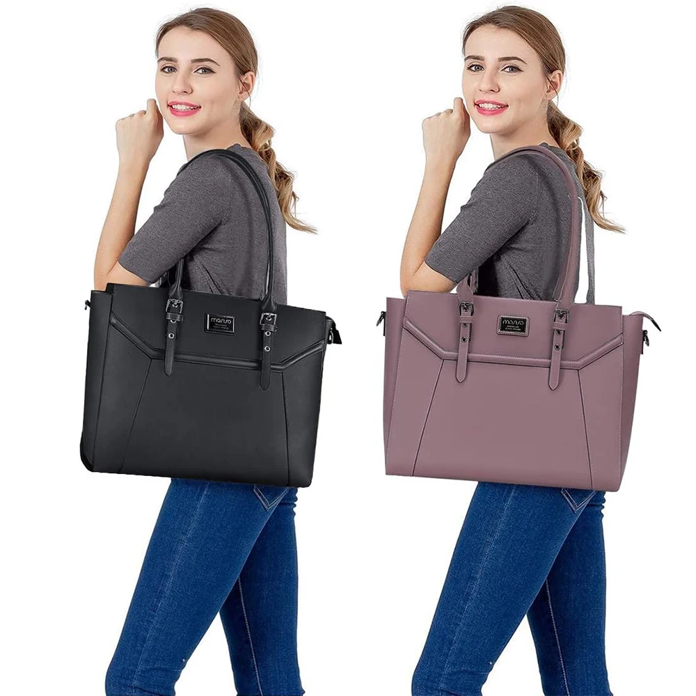 Women Handbag Waterproof PU Leather Shoulder Bag Ladies 17 17.3 inch Large Capacity Travel Work Tote Bags NoteBook Messenger Bag