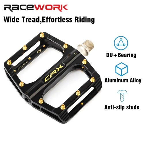 Imagen 2 del producto Pedales de bicicleta RACEWORK, Pedal de rodamiento sellado ultraligero, pedales de bicicleta de montaña y carretera de aluminio antideslizantes, aproximadamente 340g
