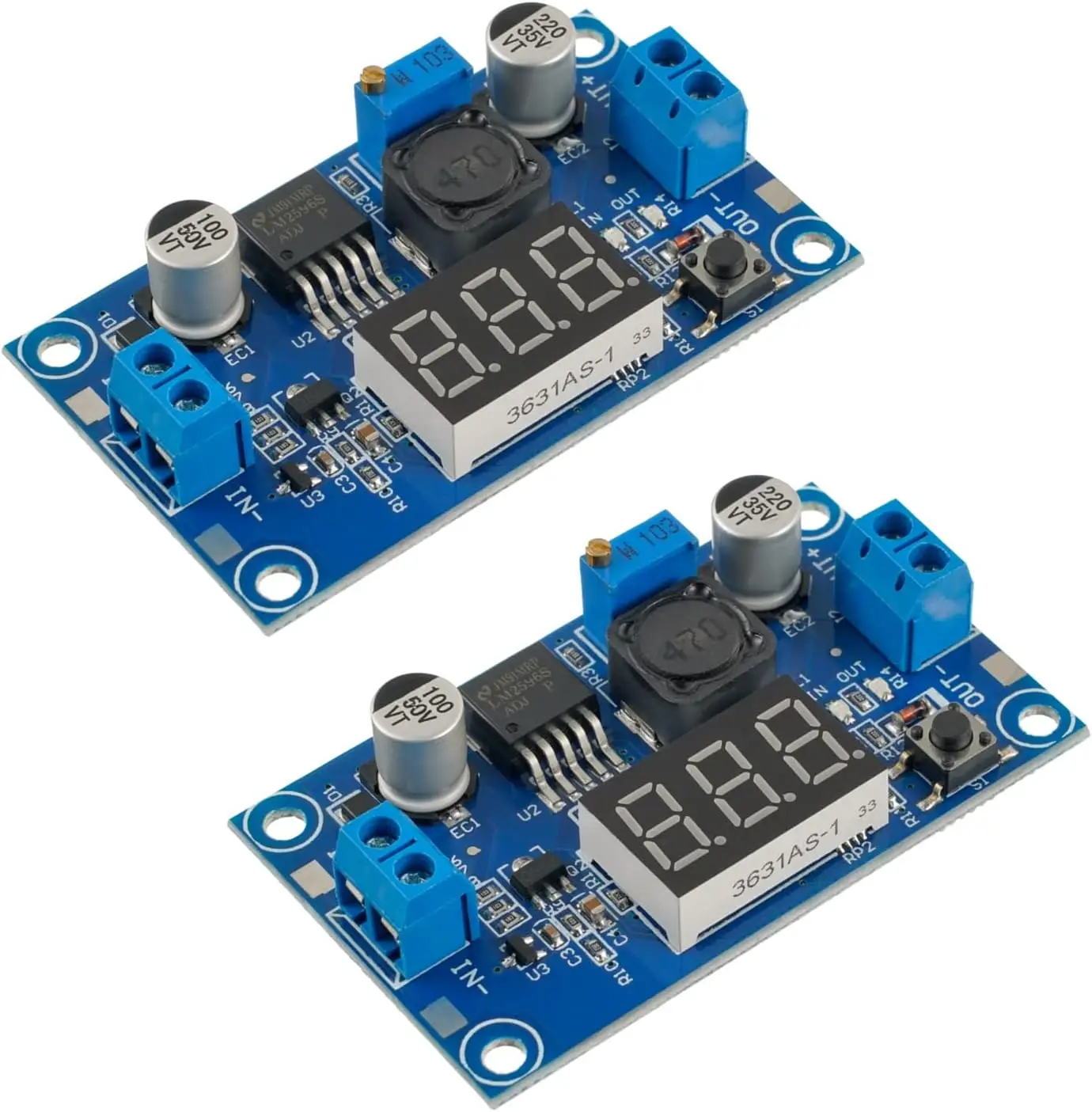 LM2596 Buck Converter with Voltmeter Display Buck Module DC-DC 4.0-40V to 1.25-37V 2A Voltage Adjustable Buck Converter Module