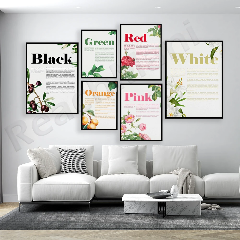 

Color of life, renewal, nature, color with healing power and relaxation, colorful color meaning decorative aesthetic poster
