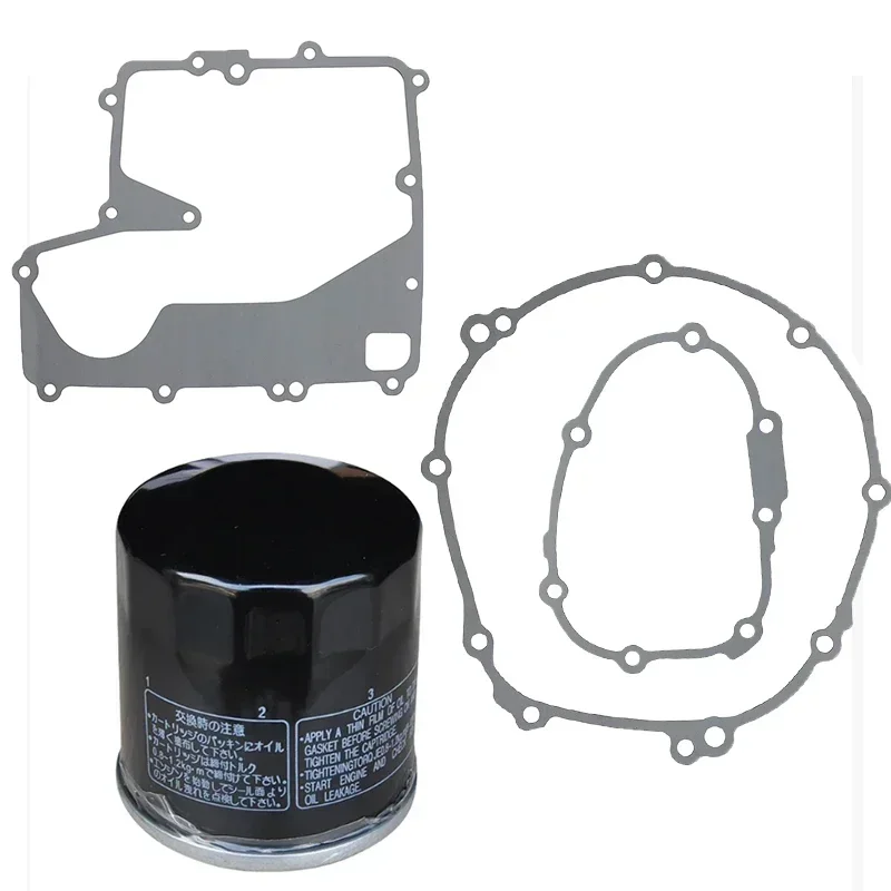 

Motorcycle Oil Cleaner Strainer Crankcase Clutch Covers Gasket and Filter For Yamaha YZFR6 2006-2024