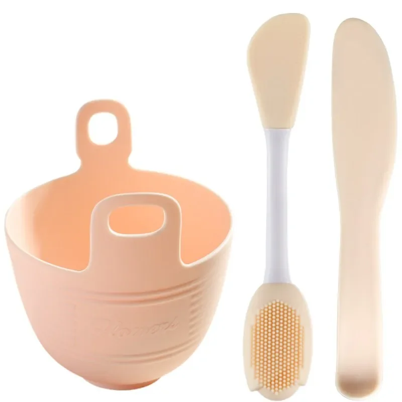 4pcs Silicone mask bowl and brush set homemade mud film soft film tool smear mask brush spoon beauty salon special skin care