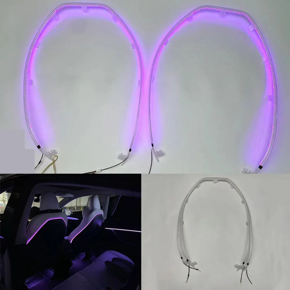 for Tesla Model 3/y LED Seat Back Ambient Light 246-color seat light bar Interior decorative lights