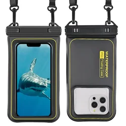 HAISSKY Upgrade Sponge Waterproof Phone Bag Adjustable Crossboday Long Lanyard Swimming Surfing Beach Touch Screen Phone Pouch