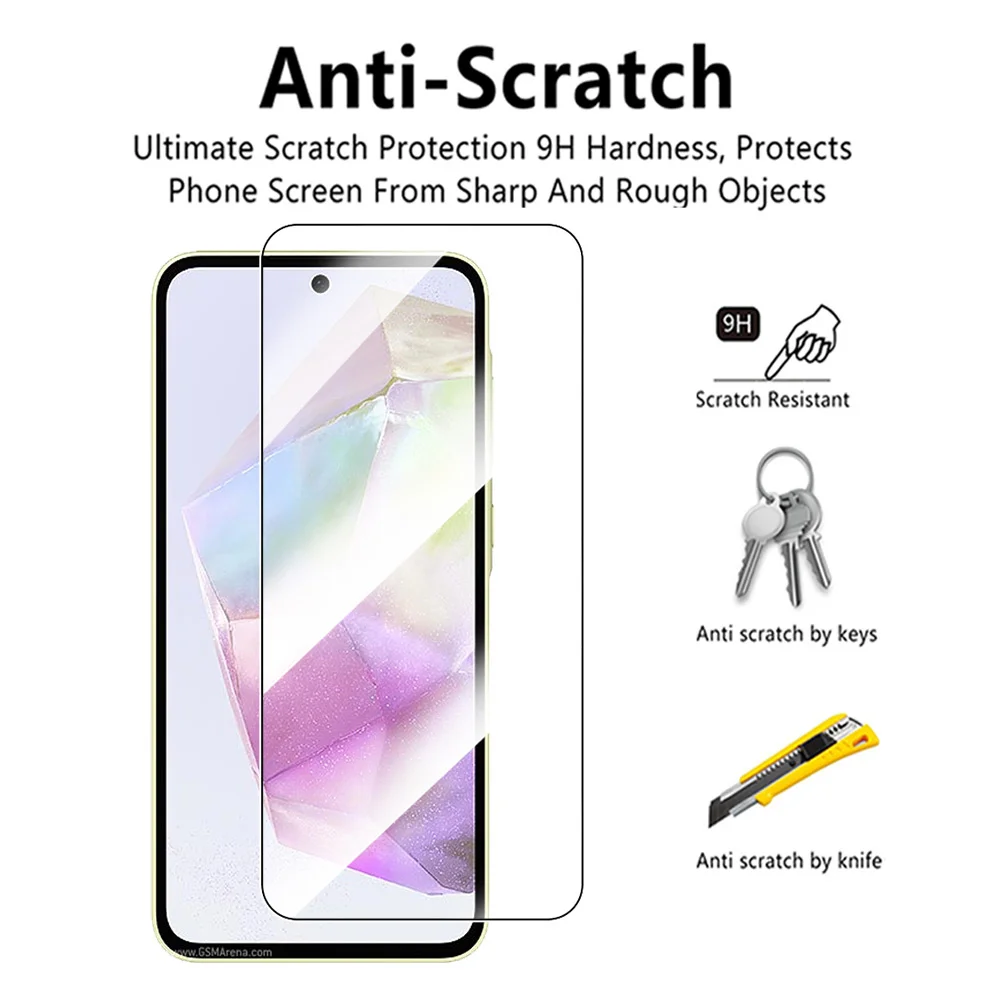 2Pcs Tempered Glass For Samsung Galaxy A35 5G Protective Glass For Samsung A35 A 35 35A Screen Protector Safety Films SM-A356B