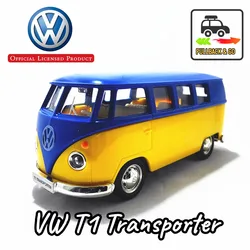 1:36 VW T1 Bus Transporter Pullback Toy Car Model Official Licensed Alloy Diecast Vehicle Scale Replica Xmas Gift Kid Boy Toy