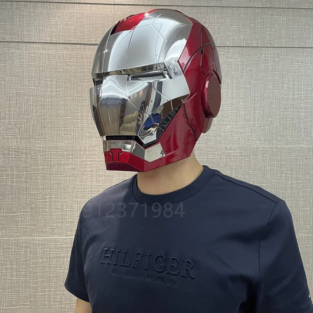 Marvel Iron Man Mk5 capacete elétrico, multi-peça abertura e fechamento capacete, voz controle olhos modelo, crianças e adultos Cosplay presente