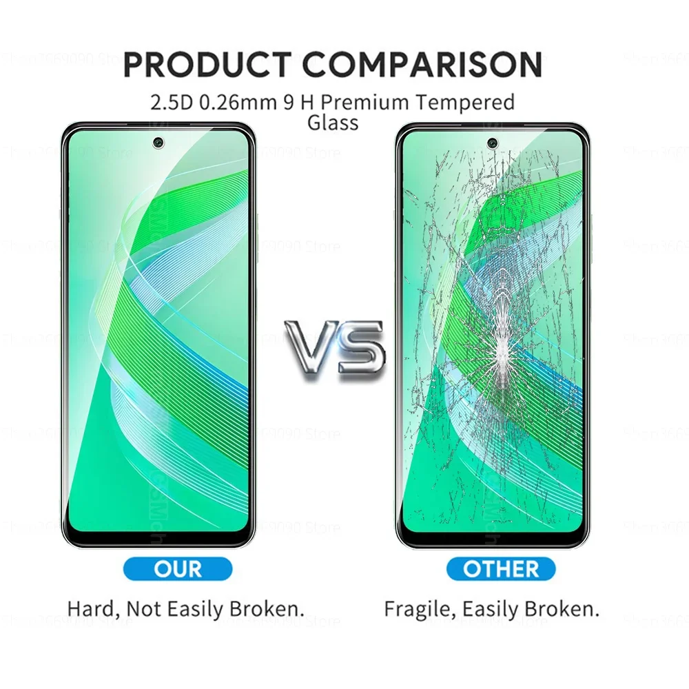 حافظة زجاجية واقية 6In1 مقسى لهاتف انفينيكس سمارت 8 Smart8 X6525 4G واقي كاميرا الشاشة #5