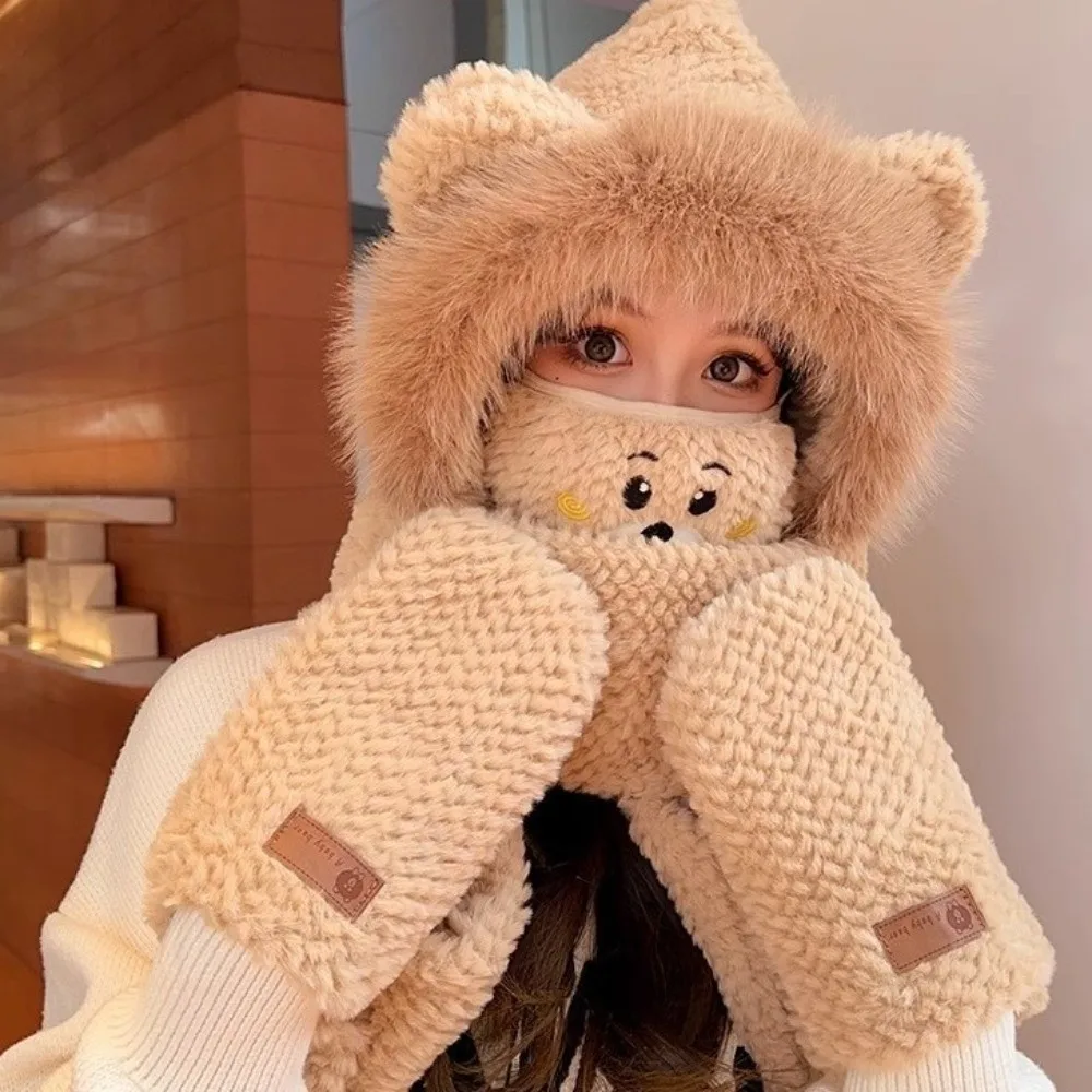 Универсальная защита ушей, теплые шапки, теплый ветрозащитный шарф, перчатки, цельные шапки, утепленная теплая защитная шапка, зимняя