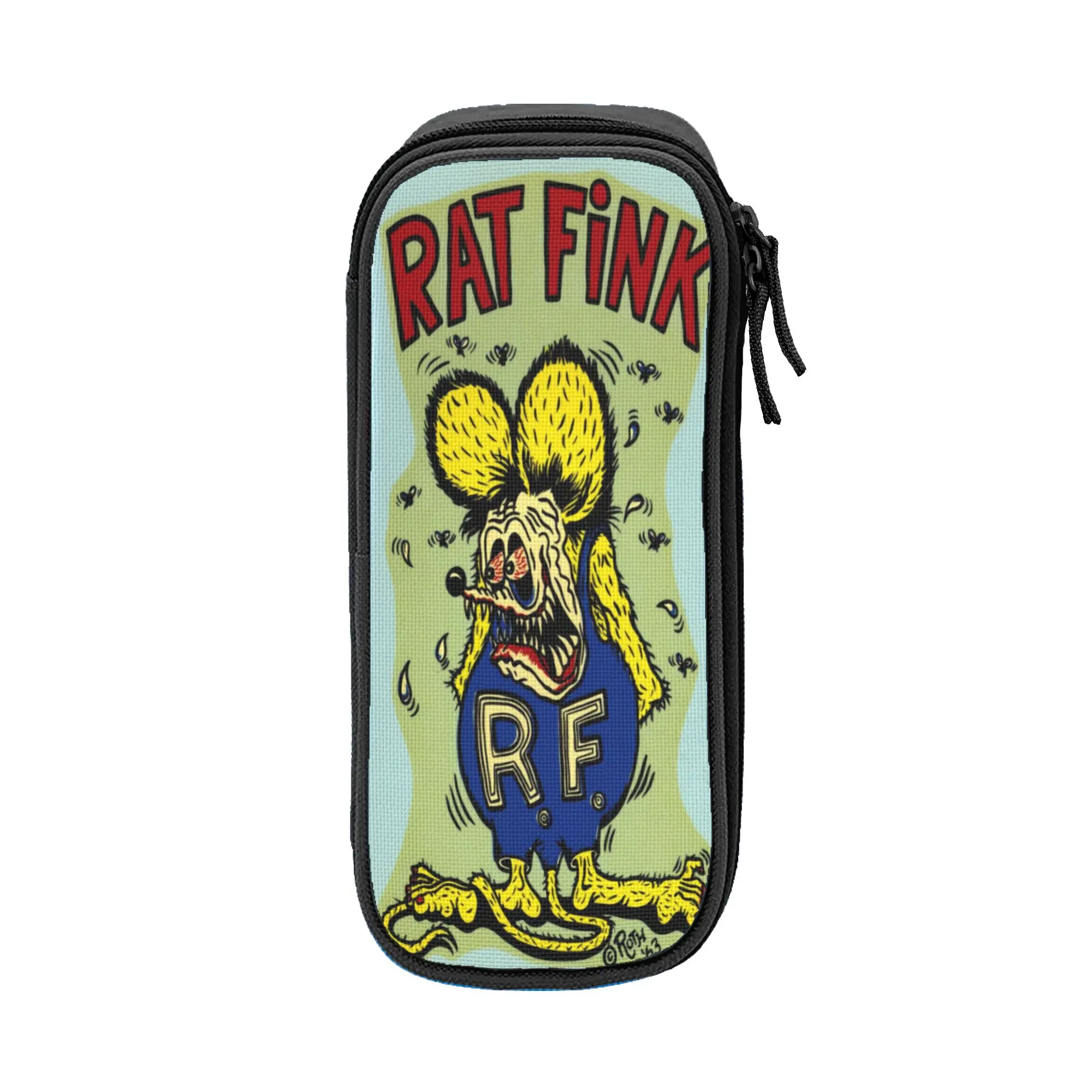 Rat Fink Pencil Case Creative   Pen Holder Bag Kids Big Capacity School Supplies Zipper Pencil Pouch