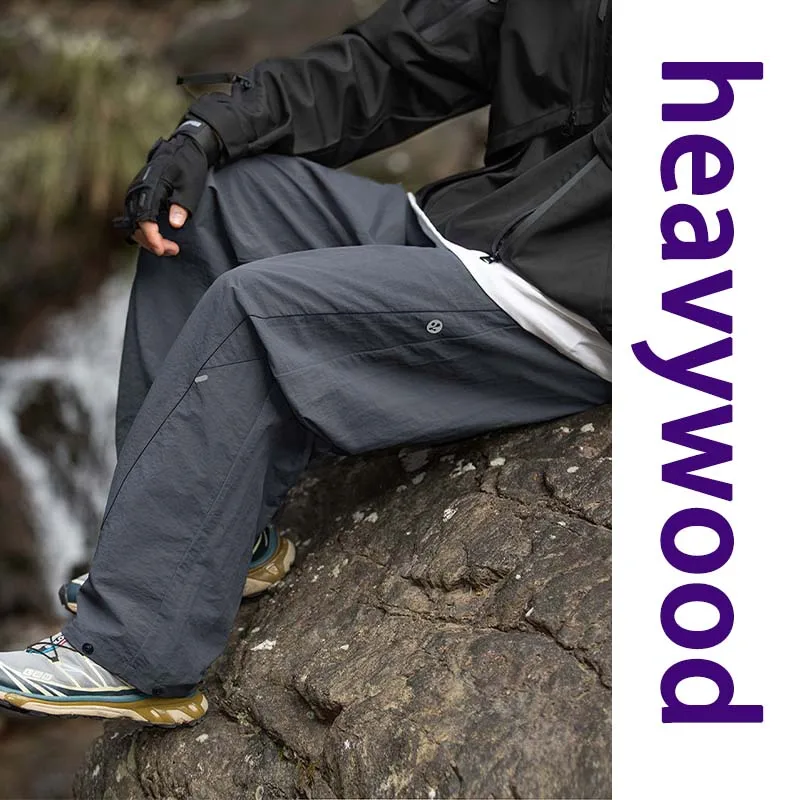 

Men Spring/Summer Hiking Cargo Pants Wear-resistant Water Splash Prevention Quick Dry UV Proof Elastic Thin Camping Trousers