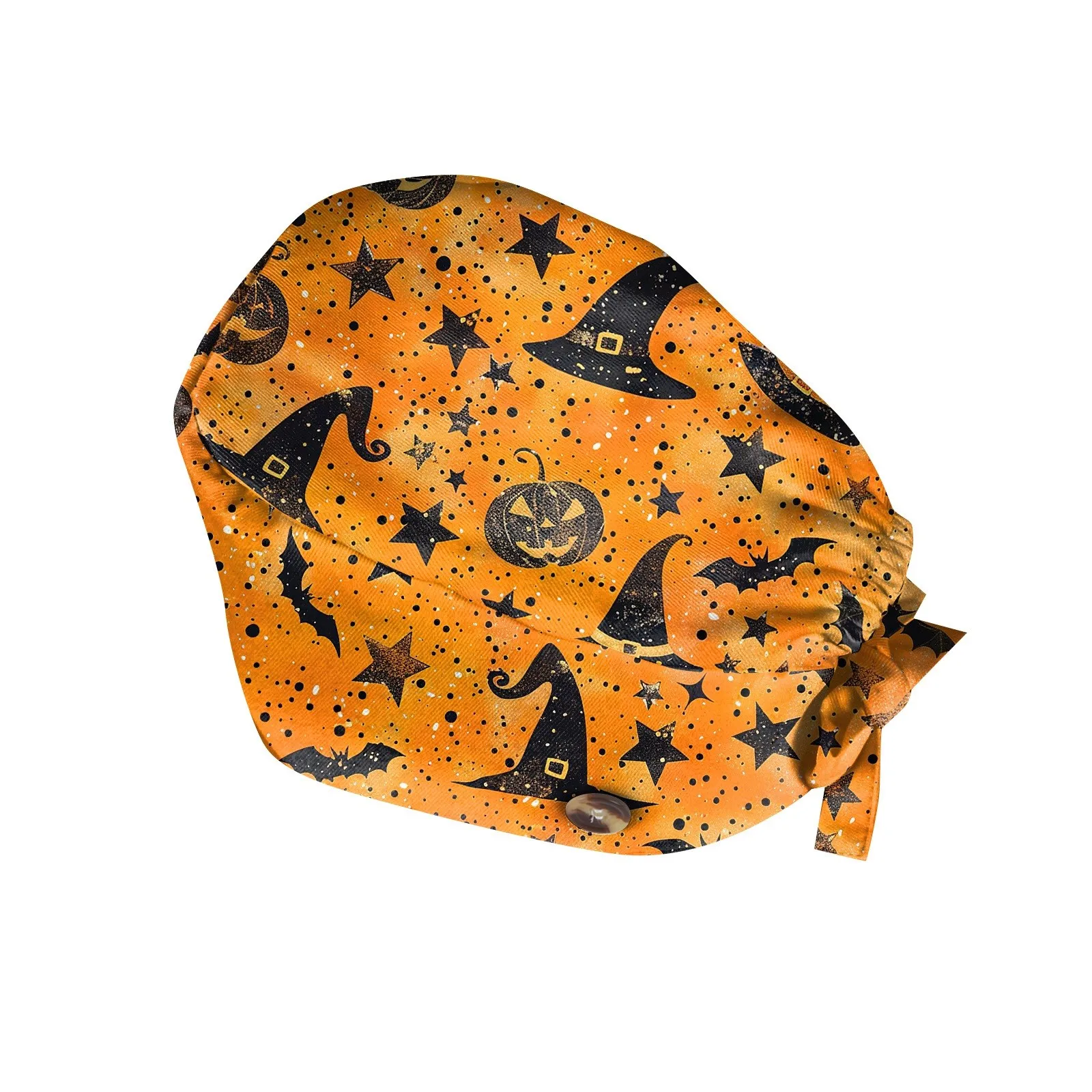 

Unisex Soft Scrub Cap Halloween Printing Scrubs Hat for Women Surgicals Hat Operating Room Work Hat Nursing Accessories