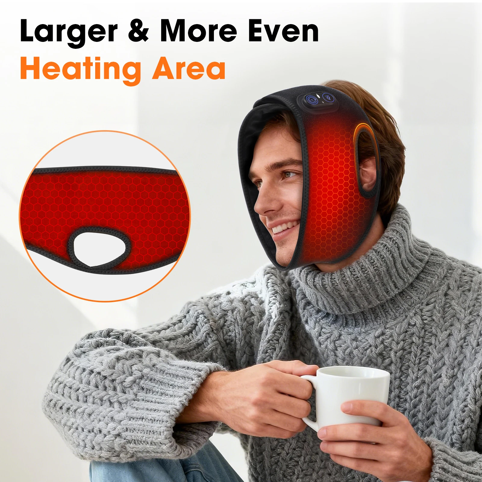 

Cordless Face Heating Strap Electric Heating With 3 Levels Heat Timer Settings Relief Facial Muscle Chin Lift Belt Slim Bandage