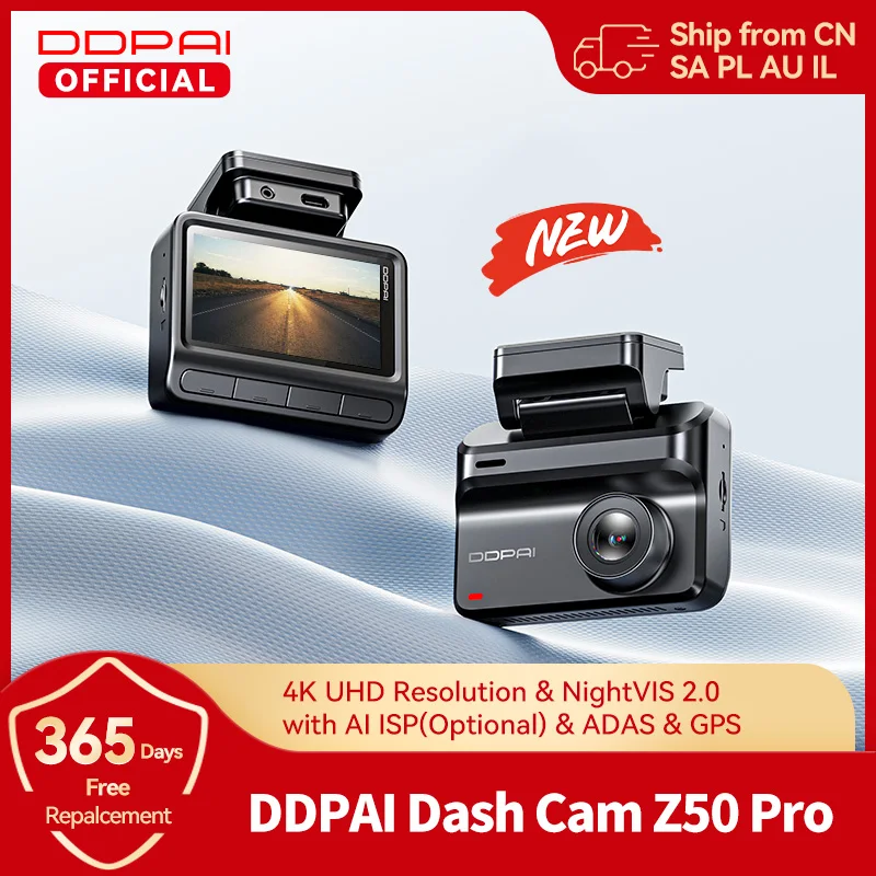 2025 neue DDPAI Dash Cam Z50 Pro 4K Auto DVR Nachtsicht Sprachsteuerung 5 GHz Wi-Fi GPS ADAS 24h