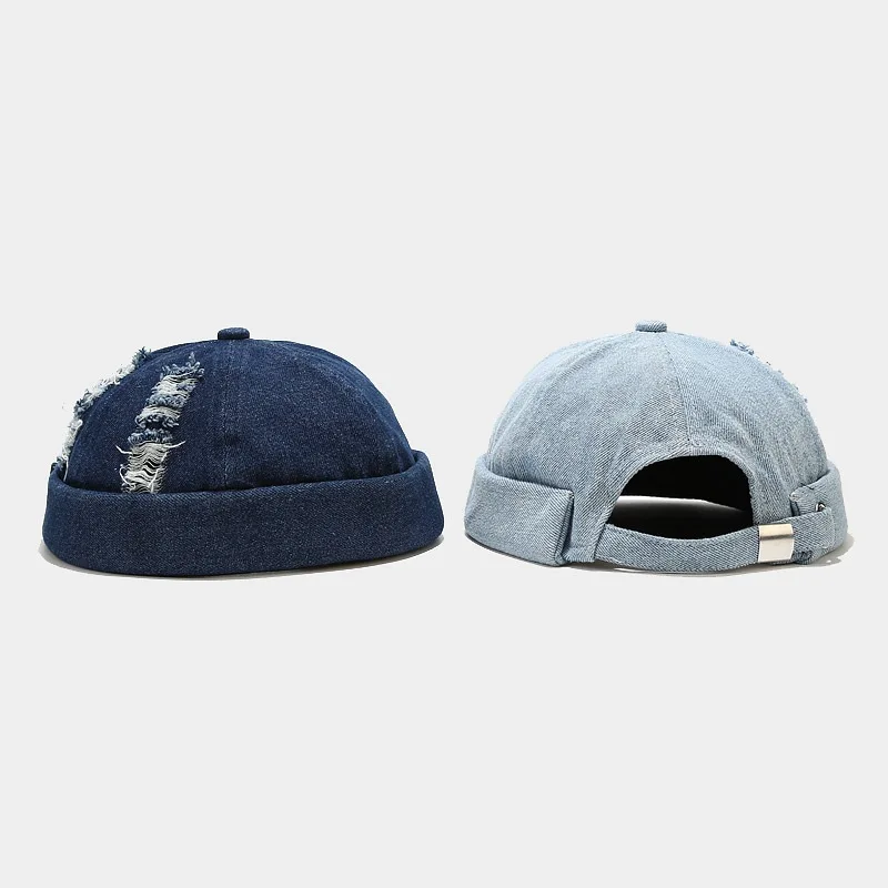 Washed Docker Beanie Brimless Cap Hat Without Visor Solid Color Retro Vintage Street Style Spring Autumn Outdoor Gorras