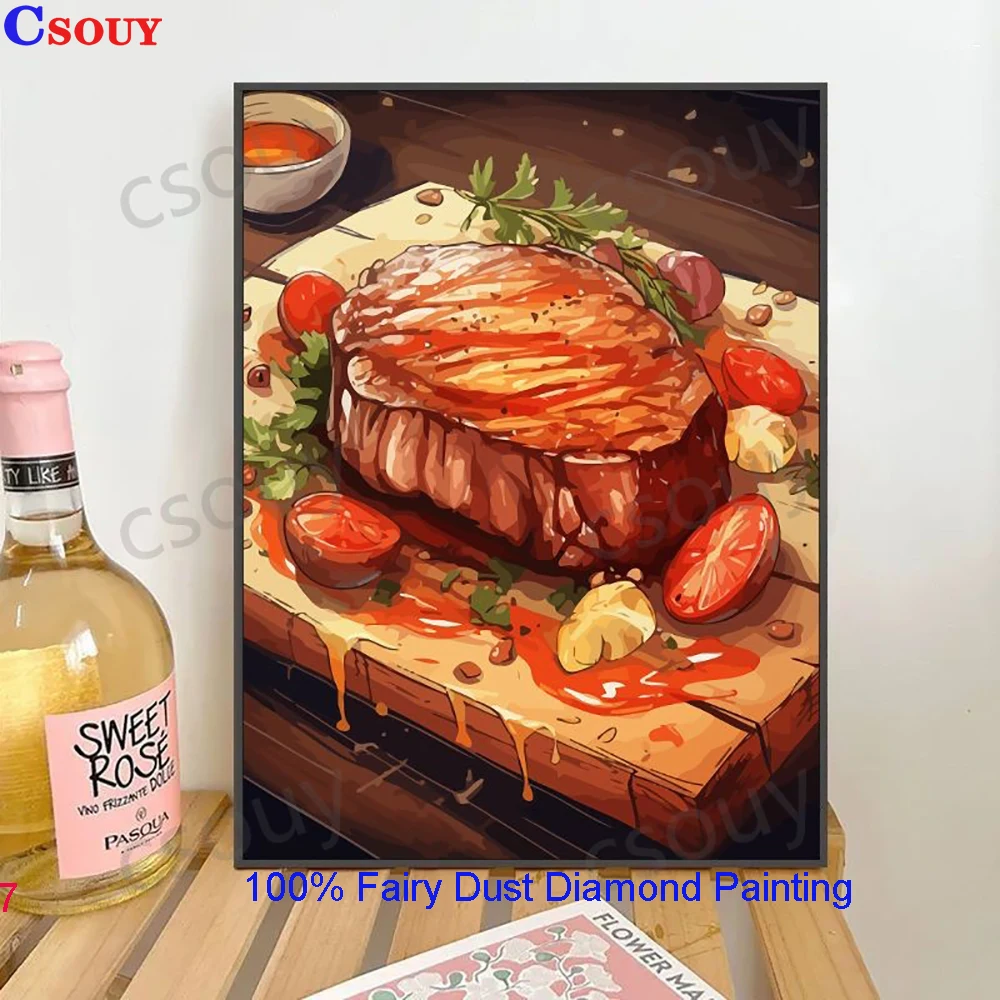 

100% Fairy Dust Diy Diamond Painting Cross Stitch Steakr Jam Rhinestones Embroidery Square Mosaic Home Decor Needlework Crystal