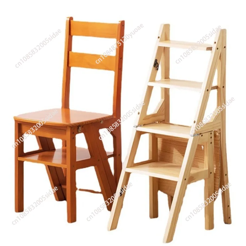 NONE Massivholz Leiter Stuhl Haushalt Leiter Stuhl Klapp Dual-use-Leiter Hocker Indoor Klettern Pedal Treppe Multi-funktion