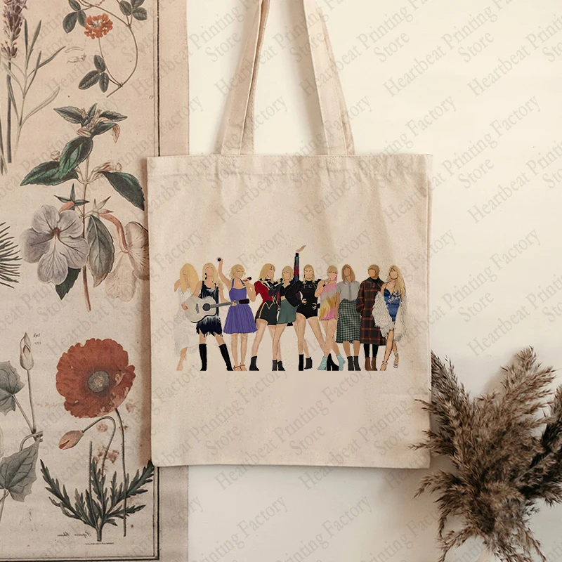 The Eras Tour Tote Bag Albums Music Lover TS Merch Canvas Shopping Bags Shoulder Bag Christmas Birthday Gift for Swiftie