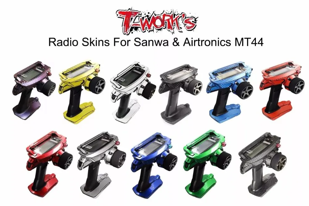 T-WORK\'S Sanwan MT44 Radio Skin Sticker Mirror Chrome Radio 3D Colors Graphite Sticker for sanwa MT44 Gift screen protector