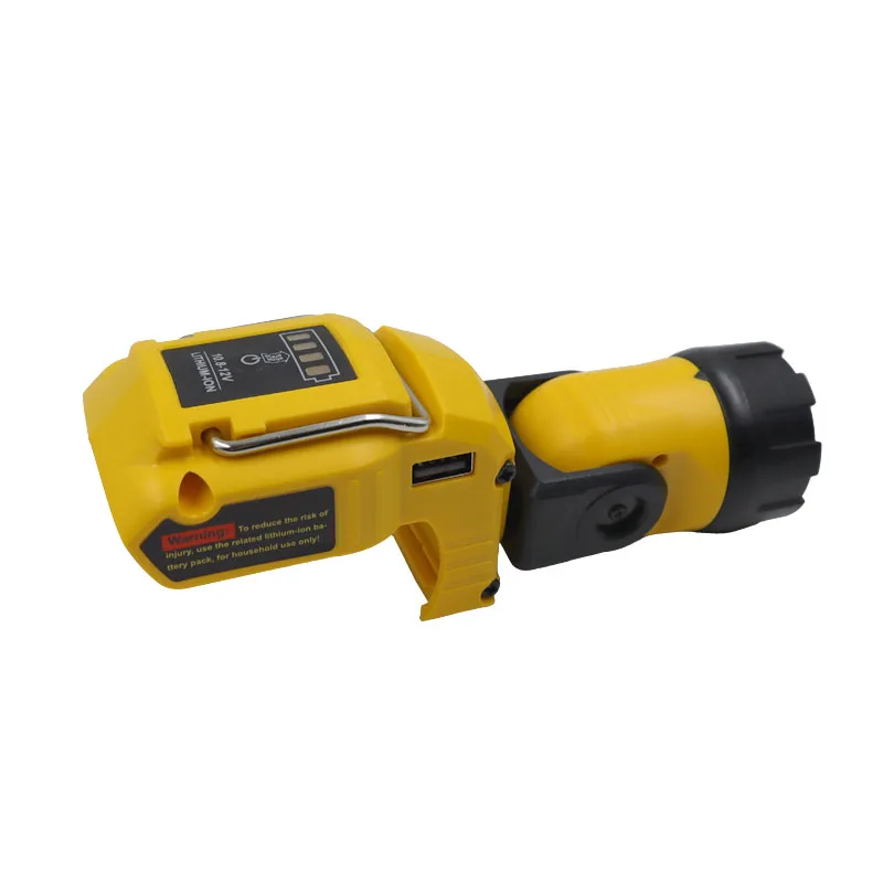 Imagem -06 - Portátil Spotlight Led Luz de Advertência Trabalho Lâmpada Lanterna Usb Carregador para Dewalt Dcb120 10.8v 12v Li-ion Bateria Amarelo