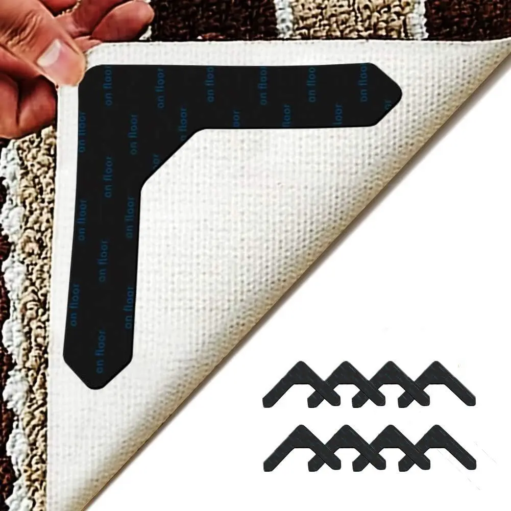 

4Pieces Rug Grippers for Area Rugs, Non Slip Rug Gripper on Carpet for Hardwood Floors, Updated "L" Shape Rug Corner Gripper