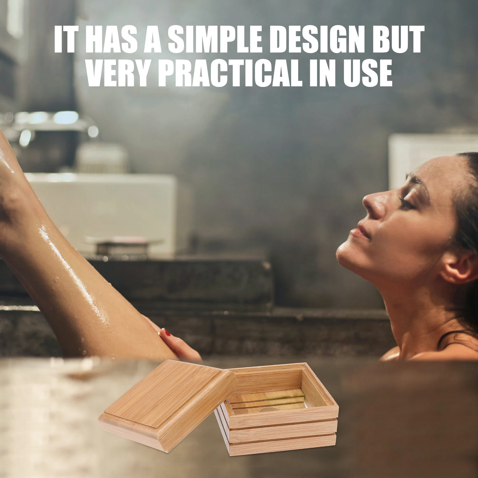 

Bamboo Soap Dish Wood Storage Box Bathroom Kitchen Travel H Soap Rack Dry Sanitary Container Portable Compact Design