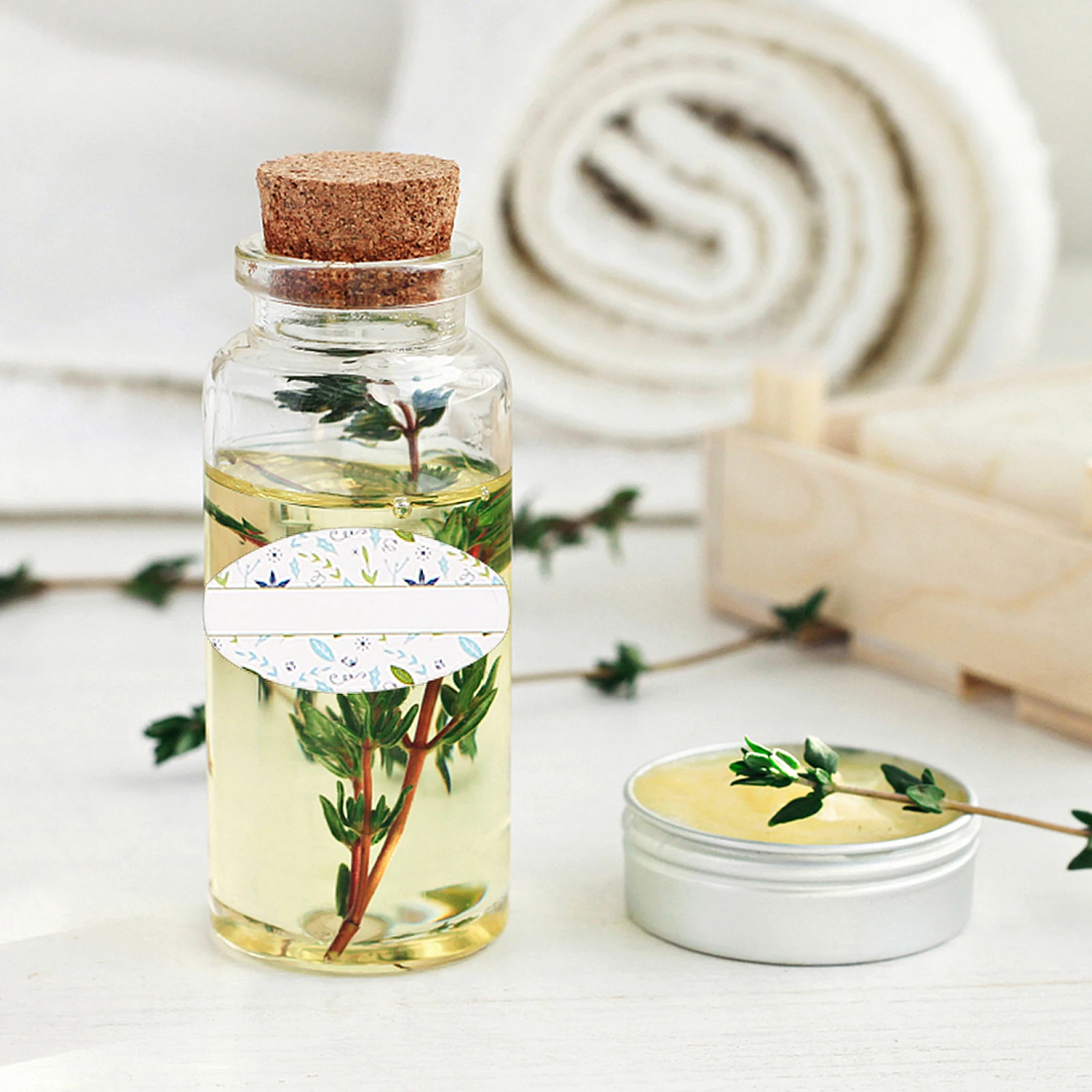 12pcs 12 Sheets PVC Essential Oil Bottle Stickers Waterproof Apothecary Labels for Containers Jar Tags Adhesive Perfume Labels