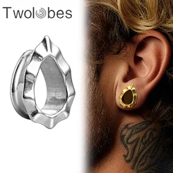 Twolobes 2PCS  Ear Gauges Plugs Tunnels Expander Earring Piercing Women Men Body Jewelry Expansions 316 Stainless Steel New
