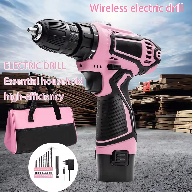 전기 드릴 12V 무선 드릴 전동 드라이버 미니 무선 파워 드라이버 리튬이온 배터리 다기능 전기 드릴