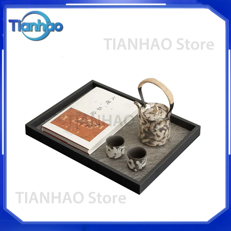 Ink Painting Style Tea Table Set for New Chinese Style Showroom Including Teapot Tray and Decorative Accessories for Hotel