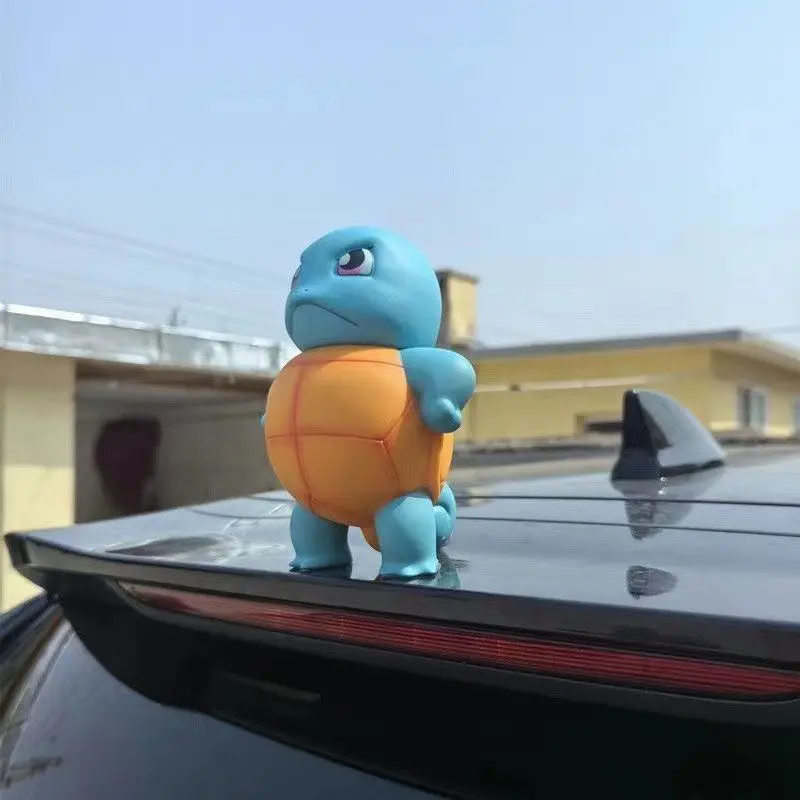 Car-mounted standing proud Squirtle creative car decoration, car roof Squirtle, car rear doll, exterior view 5