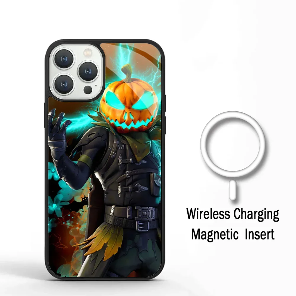 F-Fortnite Game Phone Case For IPhone 11 12 13 14 15 Plus Pro Max Mirror Acrylic Cover For Magsafe Wireless Charging