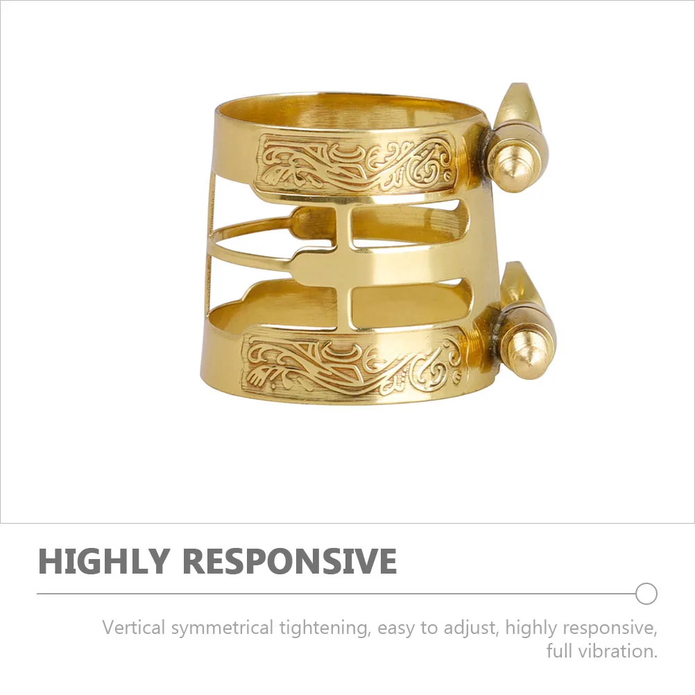 

1Set Alto Saxophone Ligature Clamp Set Brass Material Double Screws Symmetrical Tightening Saxophone Accessories Cap