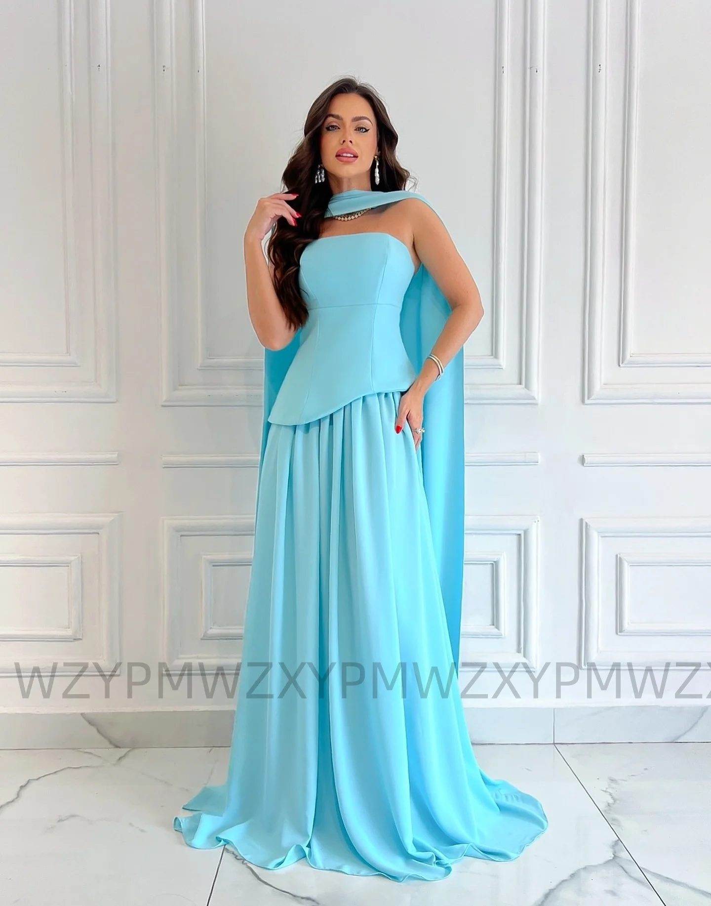 

Customized Bespoke Occasion Dresses Ypmwzx Strapless A-line Floor length Valentine's Day Gown فساتين السهرة robe soiree