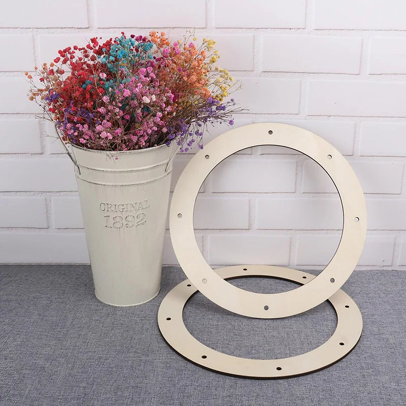 

Wooden Crafts Flower Wreath Slicing Frame DIY Holiday Christmas Valentine's Day Easter Wedding Decoration Accessories Flower