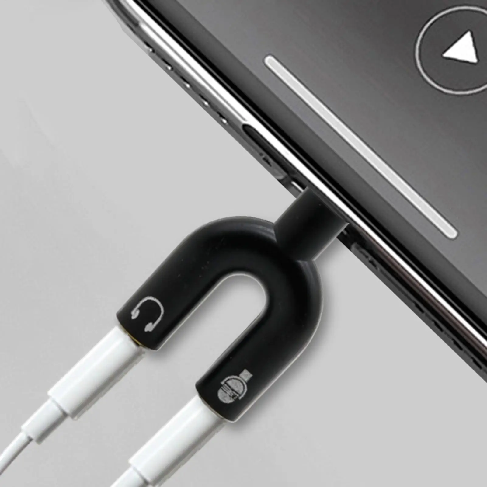 3.5mm Splitter Stereo U type Earphone Connector Converter Audio Mic Jack Plug Adapter For Phone Tablet MP3 MP4 Player