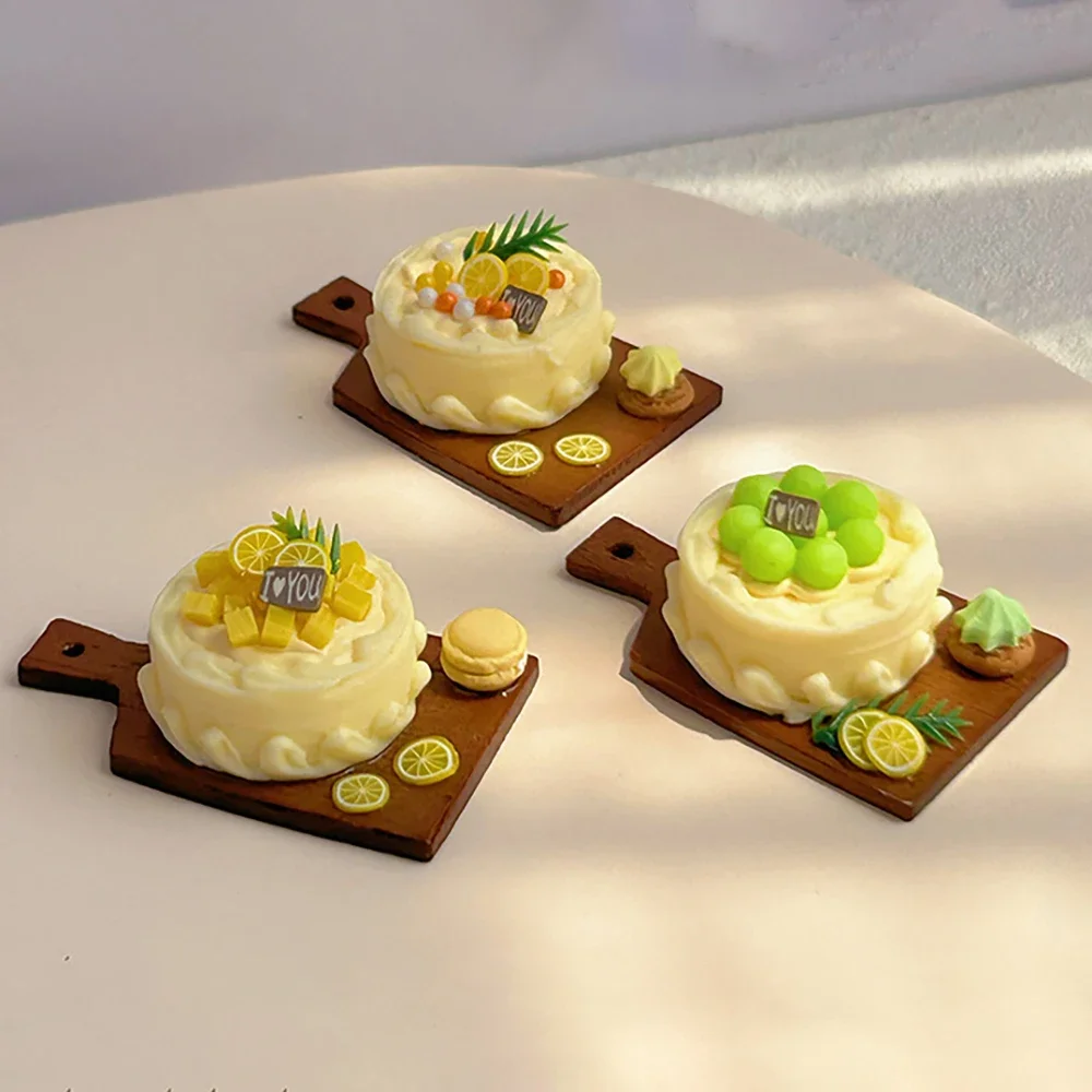 1/12 casa delle bambole in miniatura resina frutta crema torta mini modello da dessert giocattolo per la decorazione della casa delle bambole accessori OB11 bjd