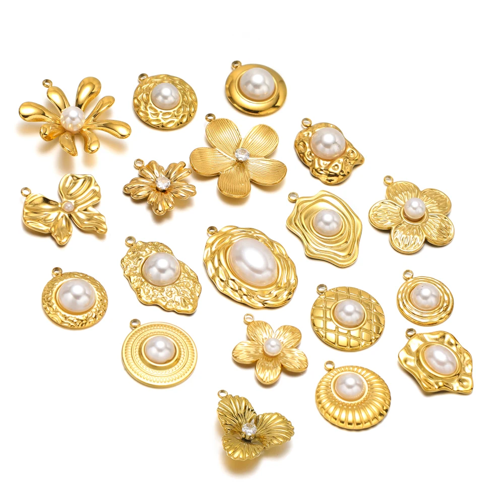 5 Stück Edelstahl-Blumenperlen-Anhänger, klassische Anhänger für DIY-Schmuck, Damen-Halsketten, Armbänder, Ohrringe. – Detail 3
