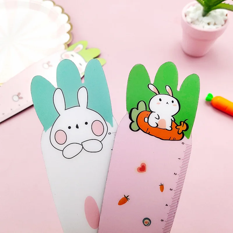 Radish ruler Kawaii 15CM Scale Cute Carrot Magnetic Soft Ruler Drawing Tools Bookmark Cartoon Ruler Student Stationery