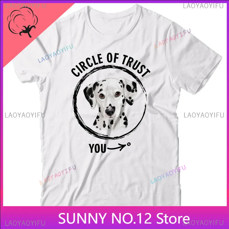 Men'S  Cotton Basic Style O-Neck T Shirt Cool Fashion Print Circle of Trust - Dalmatian - Gift for Dog Lover Cheap Top Popular