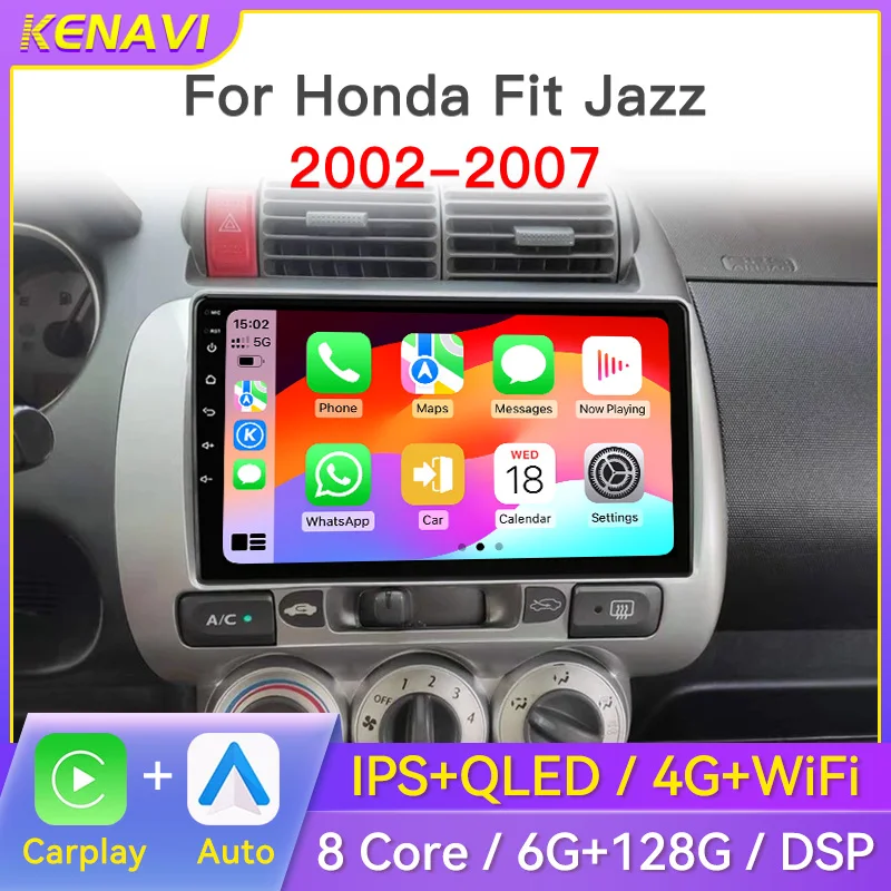 

2Din Android Car Stereo Radio For Honda Fit Jazz City 2001-2008 Multimedia Player Navigation GPS Carplay Auto No DVD With Screen