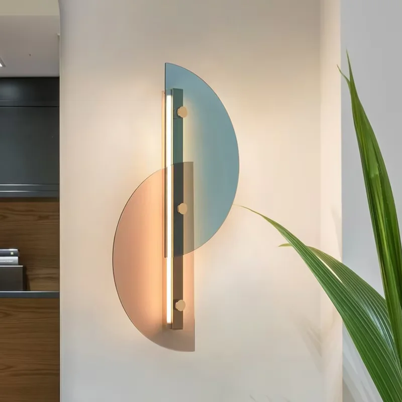 

Nordic Style Multicolor Art Wall Lights Creative Designer Parlor Bedroom Bedside Cafe Decoration Wall Sconce Lighting Minimalist