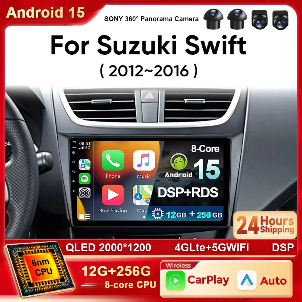 

Android 15 Car Radio For Suzuki Swift 4 2011-2017 Stereo Multimedia Video Player GPS Wireless Carplay Head Unit