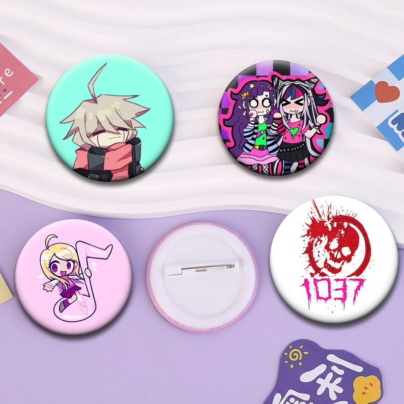 Monokuma,Naegi Makoto,Mondo Owada,yasuhiro Taeko,Enoshima Junko Cartoon Badge Exquisite Round Brooches Game Danganronpa Pins