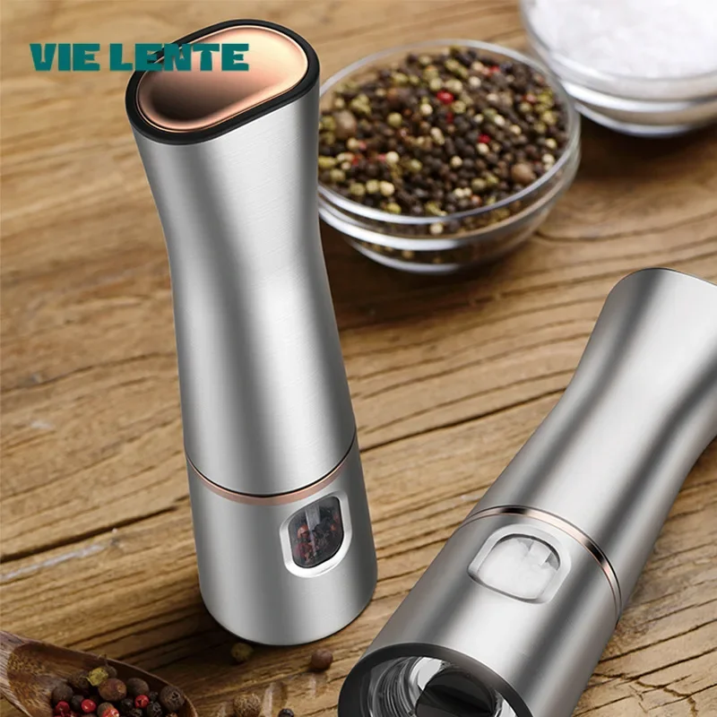 Electric Salt And Pepper Grinder With Adjustable Coarseness Refillable Mills Battery Powered Pepper Grinder Kitchen Gadget Tool