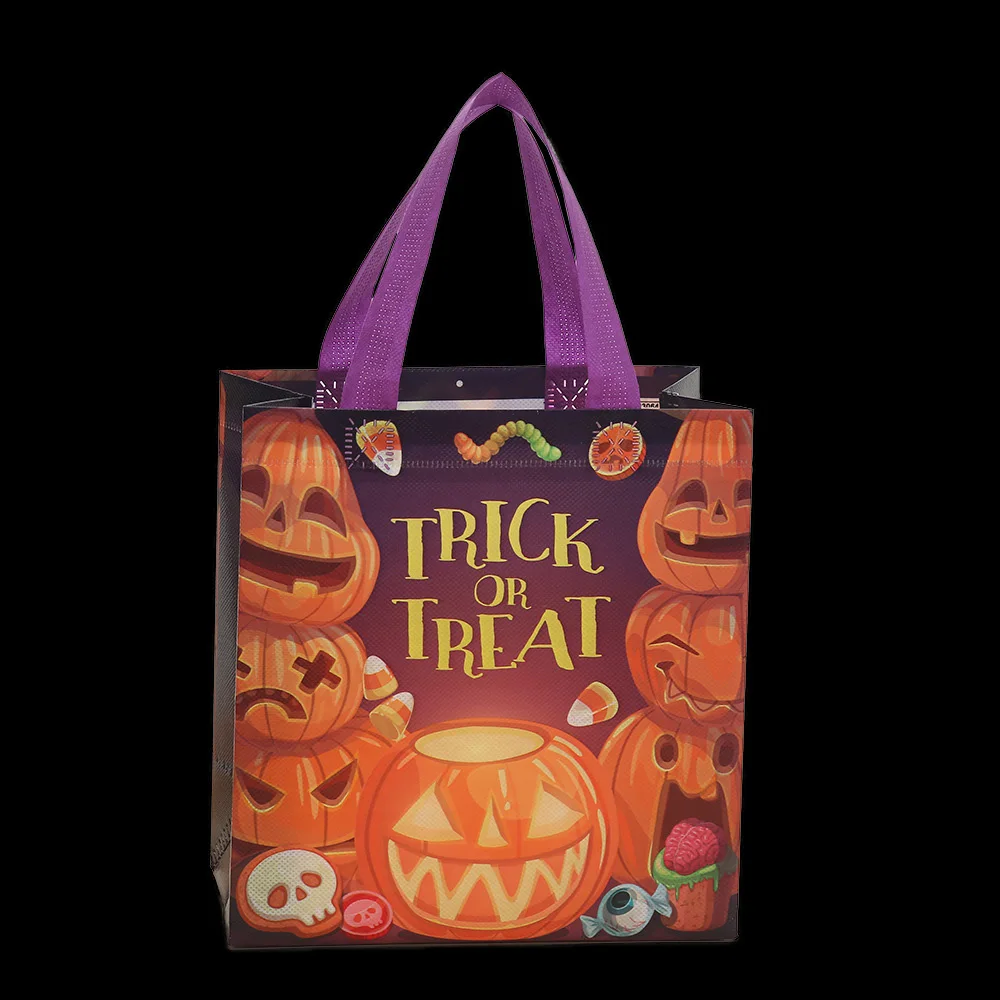 10pcs Halloween Nonwoven Gift Bag Nougat Cookie Chocolate Candy Halloween Party Favor Bags For Child Supplies Shopping Pouch